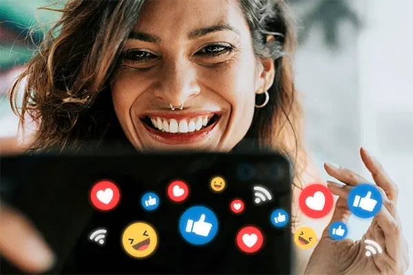 the modern young woman looking excited while using social media on a tablet