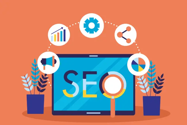 SEO optimisation vector illustrating key elements
